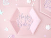 Picture of HEXAGON PAPER PLATES HAPPY BIRTHDAY BABY PINK 20CM